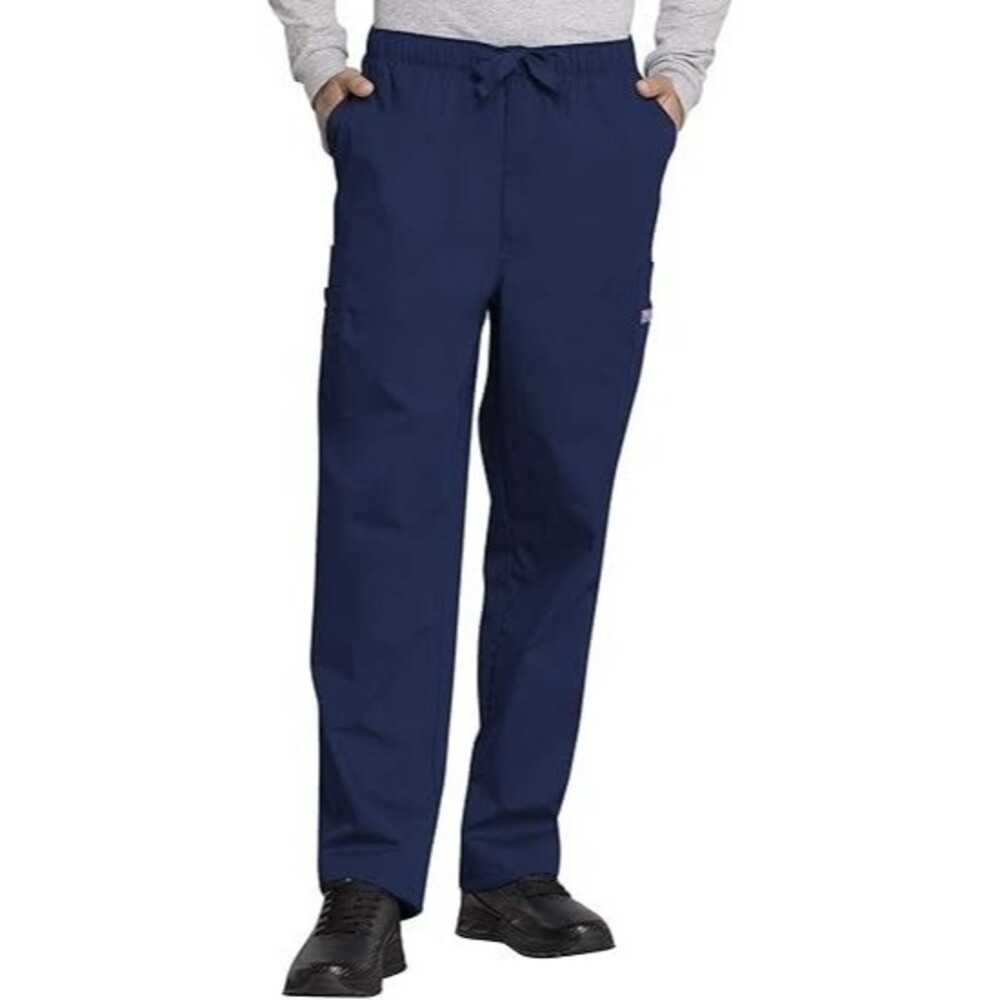 Cherokee Scrub Men Fly Front Navy Cargo Pant with 7 Pocket Durable Size Small
